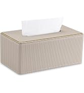 GORESE Rectangular Tissue Box Cover, PU Leather Kleenexs Box Cover, Rectangle Decorative Tissue B...