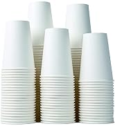 8 oz Paper Cups, 300 Pack - Durable, Leak-Proof, Safe for Hot or Cold Beverages, Paper Coffee Cup...