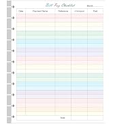 A4 TUL Bill Payment Checklist Refills - 50 Sheets/100 Pages Letter Size Monthly Budget Forms for ...