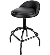 Performance Tool W85011 Adjustable Height Bar Stool, Pneumatic Swivel Bar Stool with Back Support...