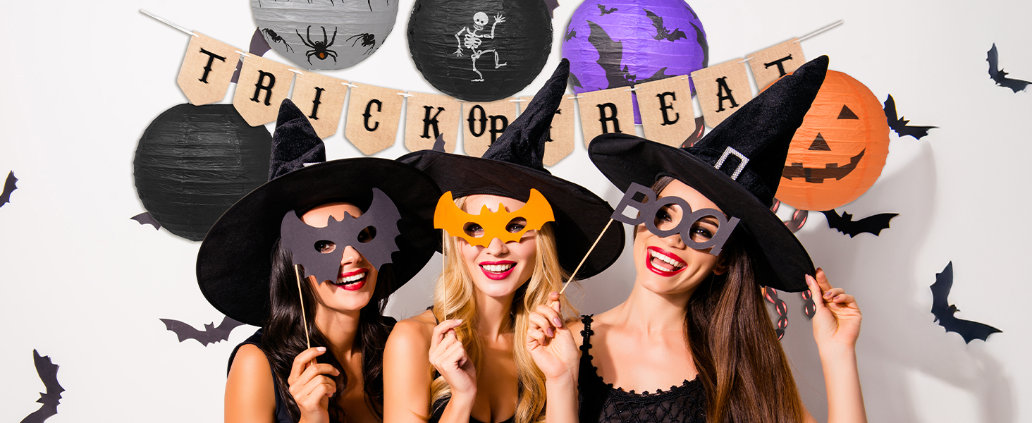 Halloween Banner Trick or Treat Halloween Banner for Fireplace Mantle Porch Party Decorations