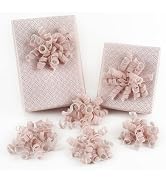 HUIHUANG Rose Gold Velvet Bows for Gift Wrapping Self Adhesive Christmas Gift Bows Burst Curly Ri...