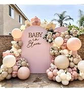 AobkDeco Boho Dusty Pink Balloon Arch Garland Kit - 151pcs Dusty Pink, White Sand, and Ivory Whit...