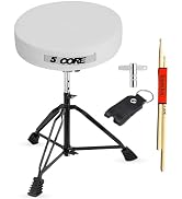 5 CORE Drum Throne Padded Guitar Stool Height Adjustable Music Chair for Adults and Kids w Anti S...
