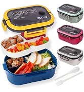 Bento Box Adult, Lunch Box for Men and Women, 1200ML Leak-proof Double-layered with Handle Lunchb...