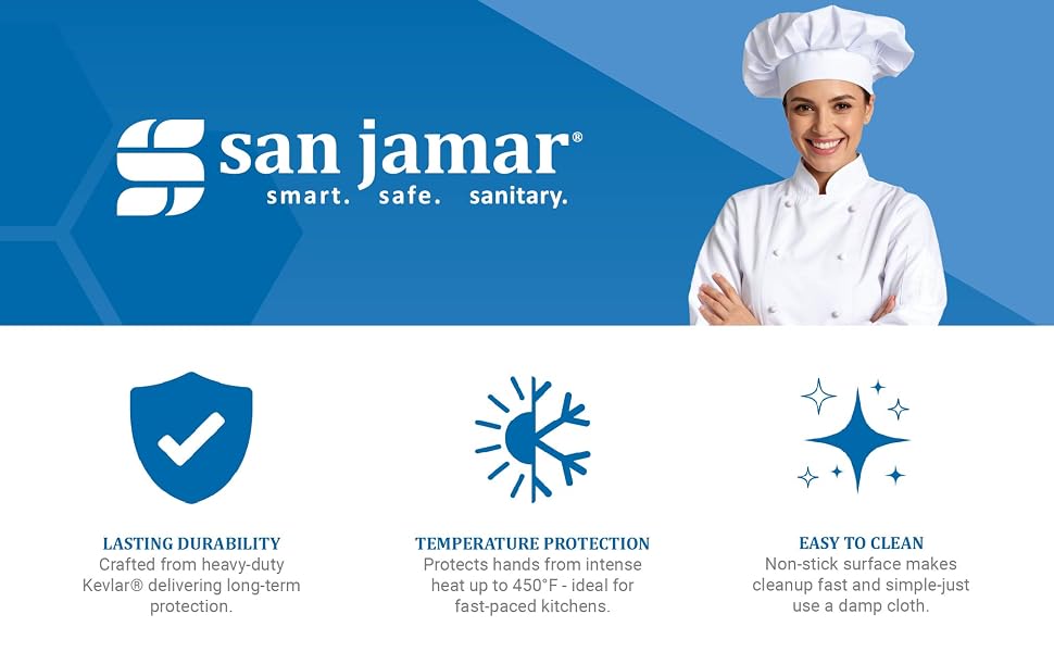 SAN JAMAR 800FG13-BK- Oven Mits