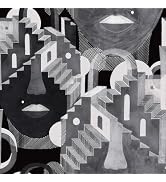 CRE8TIVE Portraits Architectural Wallpaper Abstract Woman Head Geometric Wallpaper Peel and Stick...