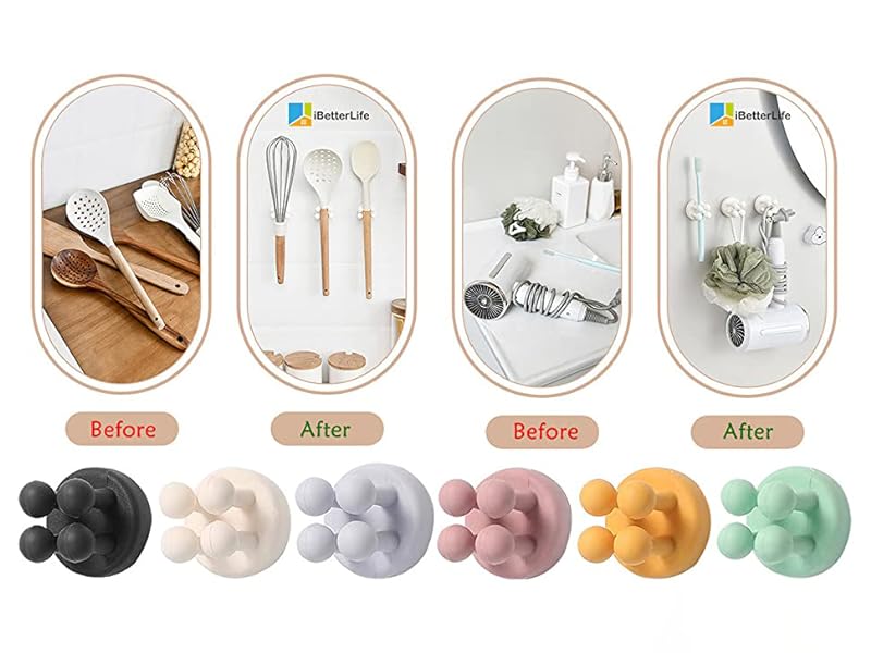 iBetterLife Razor Holder for Shower Hooks – Wall Mounted Single Hook tooth brushing holders