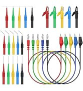 CAMWAY 25pcs Back Probe Test Lead- 15pcs Back Probe Pins & 5pcs Banana Plug to Alligator Clip 5 P...