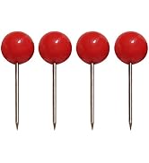Toddmomy Thumb Tacks 100Pcs Map Push Pins Red Map Tacks Plastic Round Head Tacks for Cork Board M...