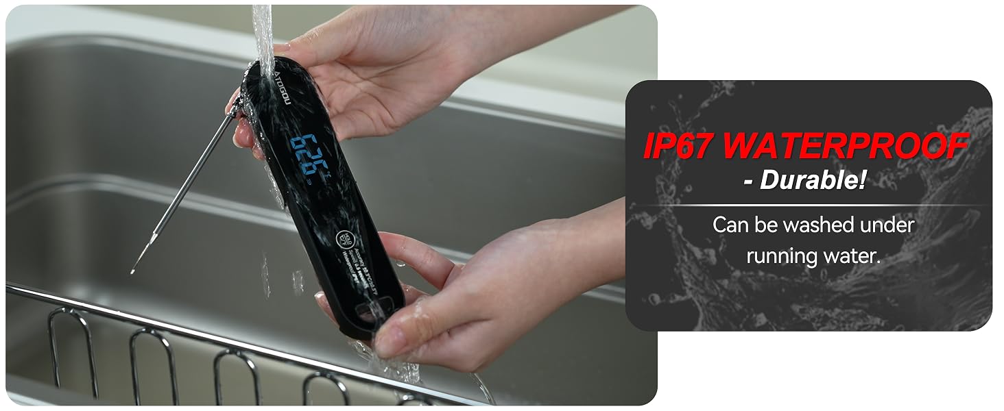 Atogou The Latest Food Thermometer. Faster: &amp;lt;1 Second Response time. More Accurate: ± 0.3°C