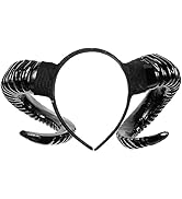 Kichvoe Gothic Sheep Horns Headband Devil Horns Headband Halloween Headdress Antelope Headband Ha...
