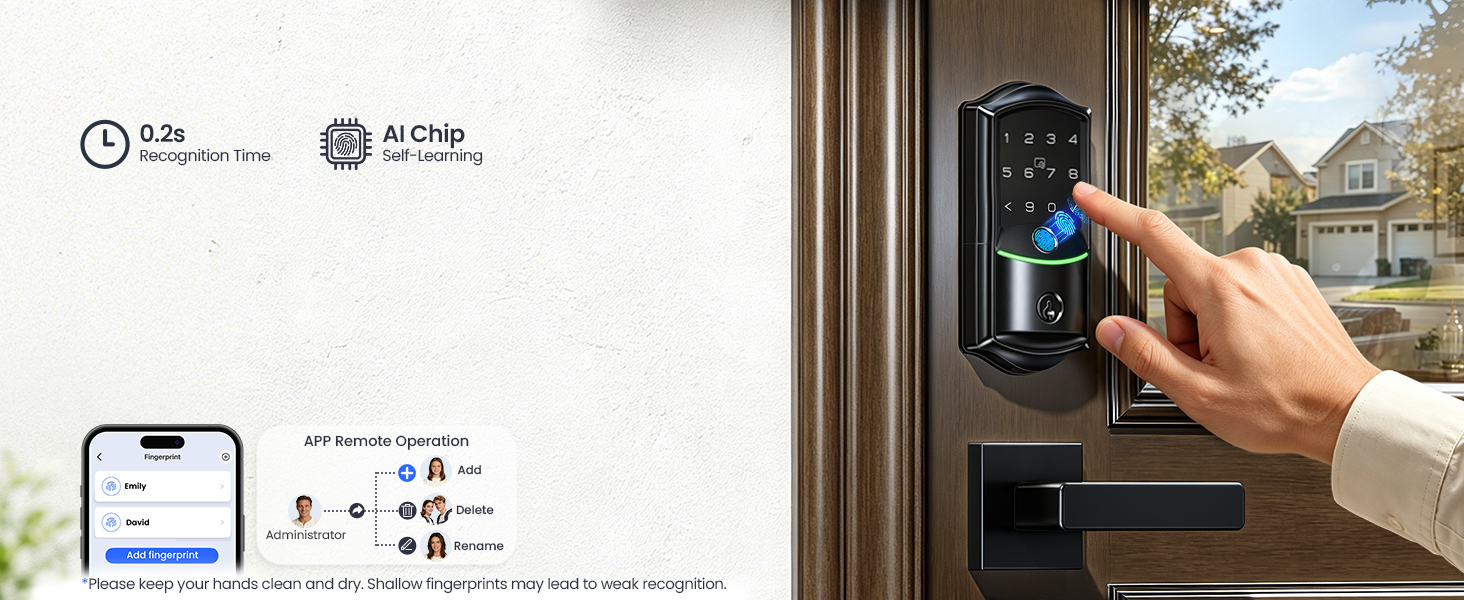 fingerprint door lock with AI self learning