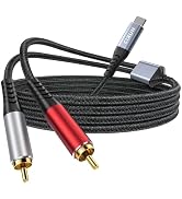 CIXUN USB C to Dual RCA Male Audio Cable, 32Bit/384Khz USB Type C to RCA Output Stereo Cord, USB ...