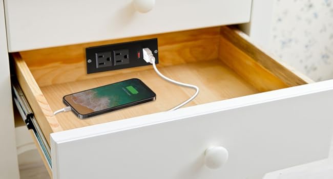 Recessed Power Strip Flat Plug