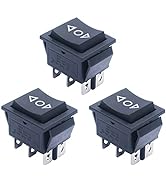 mxuteuk 3pcs DC12V Momentary Rocker Switch DPDT Reverse Polarity Toggle Switch Automatic Reset Po...