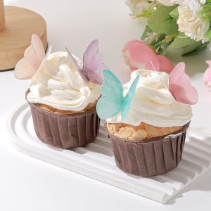 Small Pastel Pink Butterfly Cake Toppers