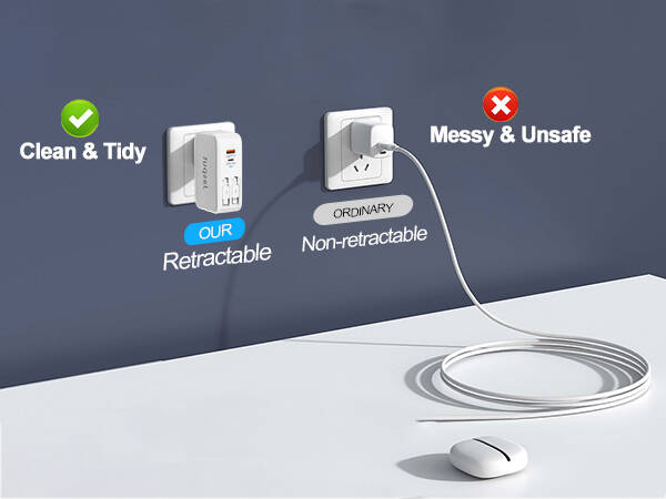 retractable charger wall plug