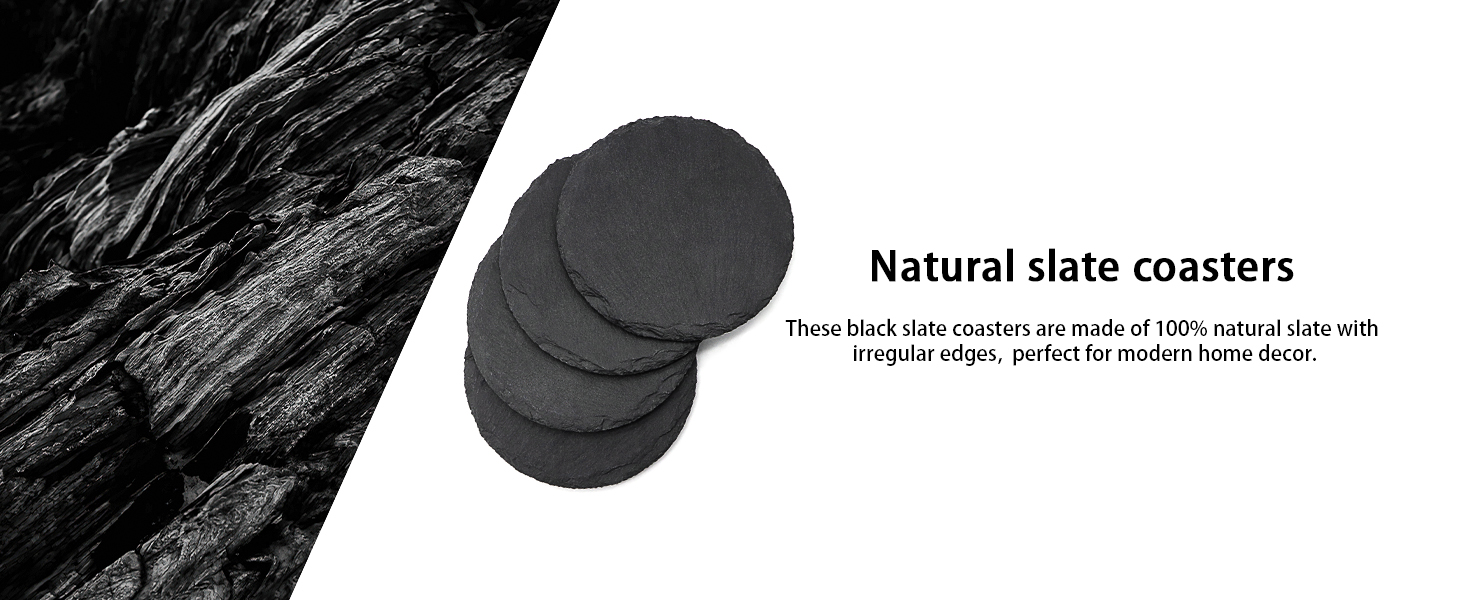 black coasters set of 4