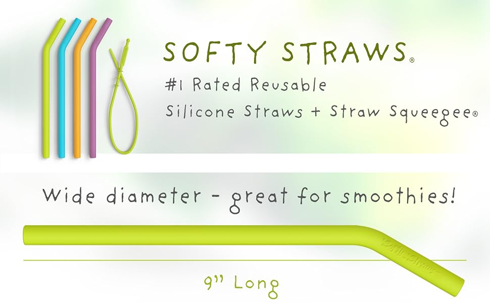 9" side smoothie straws