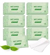100 Pack Green Tea Wet Wipes Bulk for Homeless, Clean Face Hands Quickly, Green Tea Wet Wipes Bul...
