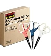 Scotch Brand Precision Ultra Edge Scissors, Left- or Right-Handed, 8 Inch, 3-Pack