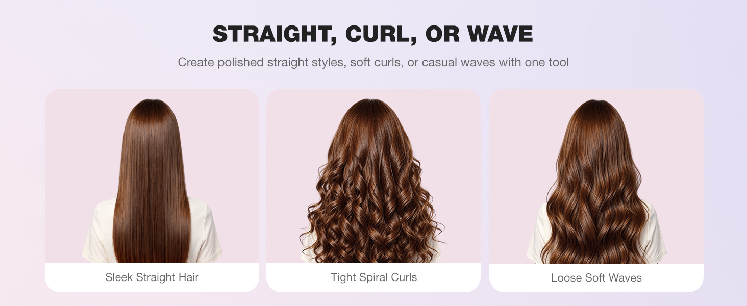 Straighten, Curl & Wave With One Tool