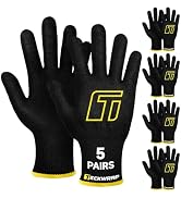 TECKWRAP Vinyl Wrap Gloves for Car Wrapping Window Tint - Black, 5 Pairs XL | Cut Resistant, Leve...