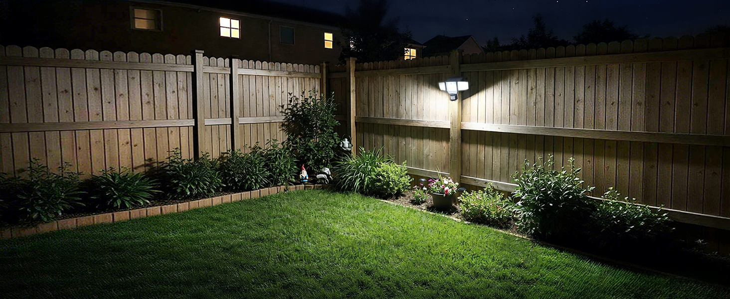 Backyard Fence Perimeter Only Peace of Mind Full 360° security lighting lights up every corner