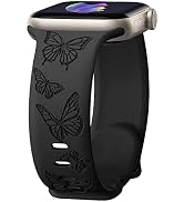 IKANFI Butterfly Engraved Bands Compatible with Apple Watch Band 41mm 40mm 38mm 49mm 45mm 44mm 42...