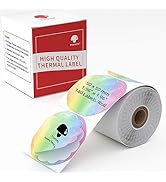 Memoqueen 2 Inch Flower Rainbow Round Thermal Labels Compatible with Phomemo M110/M221/M220/M120/...