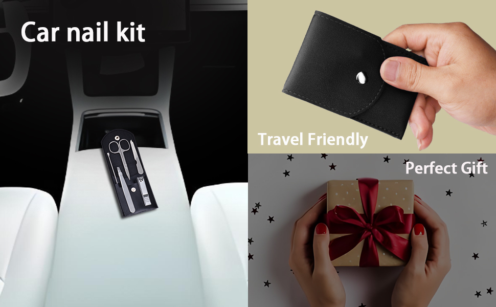 Car nail kit travel manicure set gift nail groomking for men women parents kids