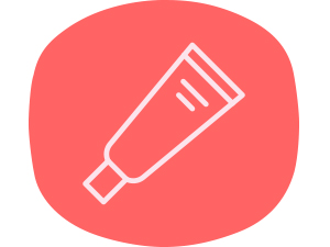 Tube of ointment icon on lavendar rounded rectangle background