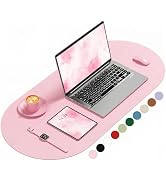 Niniubye Desk Mat, 31.5" x 15" Oval PU Leather Non-Slip Desk Pad Large Mouse Pad for Desktop, Wat...