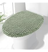 Smiry Soft Chenille Bathroom Toilet Lid Cover, Machine Washable Covers, 17.5x15, Fits Most Round,...
