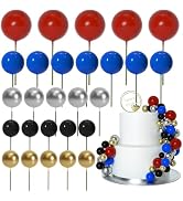 ASTARON 50 Pcs Ball Cake Topper Sticks Mini Balloons for Cake Decorating Supplies Foam Balls Cake...