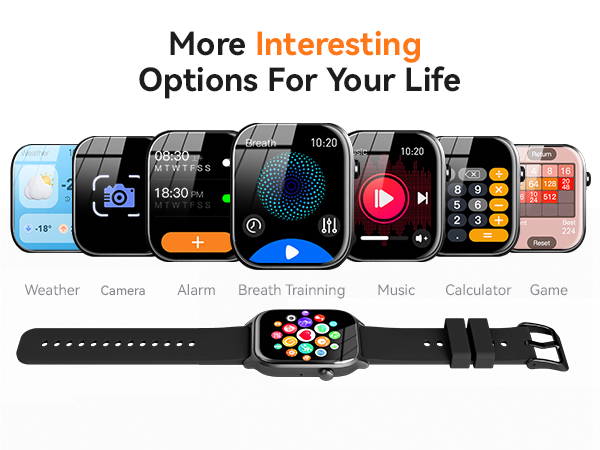 smartwatch feature weather , calculators, music playback, camera, and games