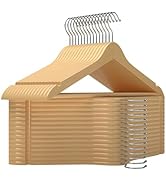 StorageWorks Clothes Hangers, Wooden Hangers 30 Pack for Closet, Wood Hangers for Coats, Shirts, ...