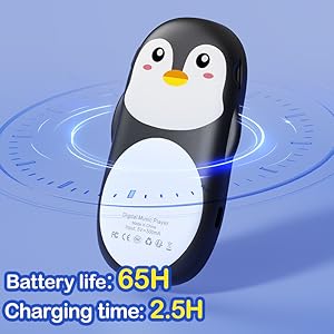 Cute Cartoon Penguin music player for kids ages 8-12 hifi Bluetooth mp3 player with speaker Built in