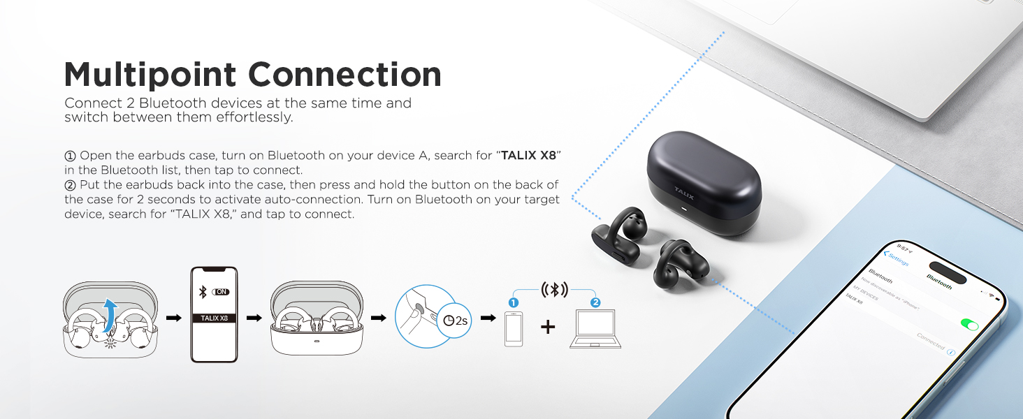 clip-on wireless bluetooth earphones