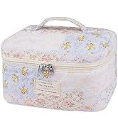 Large Makeup Bag, Cute Cosmetic Bag for Women Girls, Floral Coquette Aesthetic Toiletry Bag, Trav...