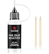 Curvlife 20ml Pinpoint Nail Glue Remover for Press on, Multi-Functional Remover for Nails Tips, G...