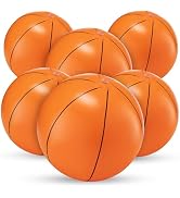 KiddieLoot Inflatable Basketball Beach Balls (6 Pack) - 16-Inch Durable Beach Balls for Kids, Sum...