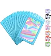 Funfery 100 Pack Resealable Bags Clear Holographic Bags,Smell Proof Packaging Baggies,Mylar Food ...