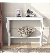 ChooChoo Narrow Console Table, Chic Accent Sofa Table, Entryway Table, White