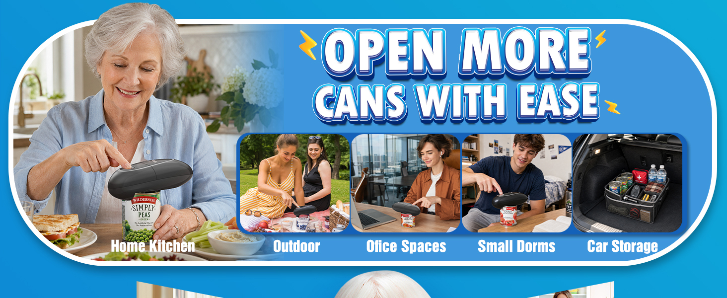 one touch can opener, arthritic hands, left handed can opener, hand held can opener