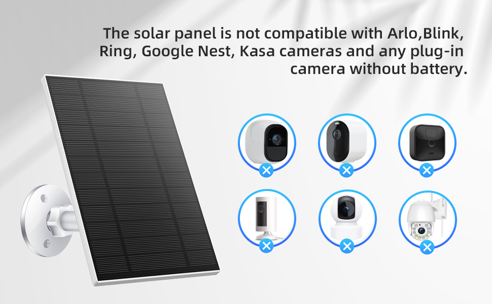 5W USB C Solar Panel for Security Camera DC 5V IP66 Waterproof Type-C Outdoor Panels