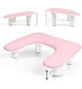 Arm Rest for Nails Tech,Height-Adjustable U Shaped Manicure Nail Arm Rest,Big Microfiber PU Leath...