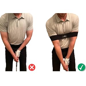 Golf Swing Trainer Aide Elbow Aid Band Sleeve Practice Motion Tool