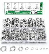 Aienxn 1100PCS Spring Lock Washers Assortment Kit, 9 Metric Sizes -M2, M2.5, M3, M4, M5, M6, M8, ...